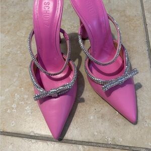 SCHUTZ Pink Heels with Silver Details